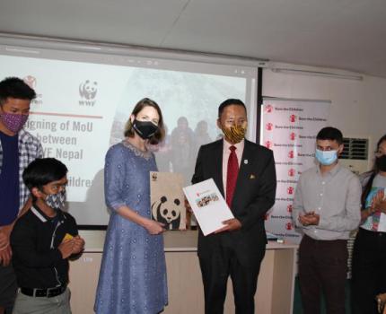 WWF Nepal and Save the Children join hands to work on climate change and children